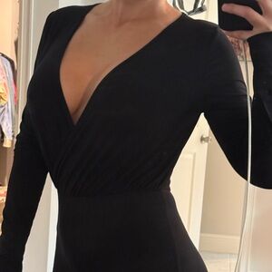 Elegant Black V-Neck Women’s romper